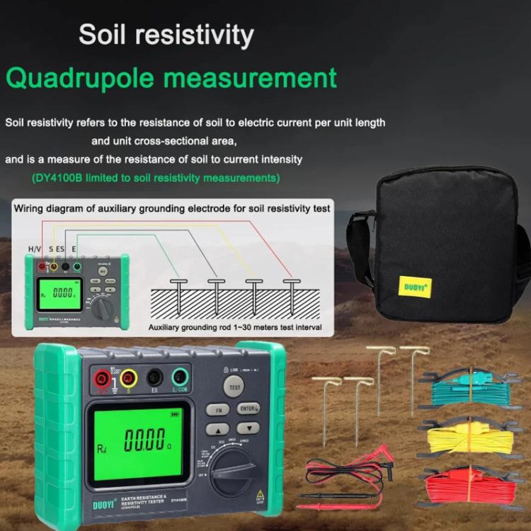 DUOYI Digital Ground Resistance Meter Tester, DY4100A, DY4100B DUOYI Digital Ground Resistance Meter Tester, DY4100A, DY4100B